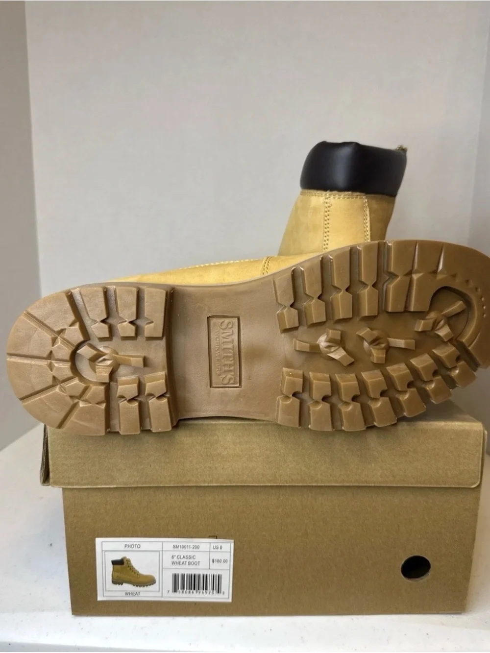 SMITH Wheat Nubuck Work Boots - Wheat and Black